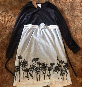 Black and silver floral dress